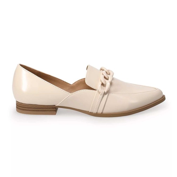 LC Lauren Conrad Shoes - LC Lauren Conrad Womens Chain Link DEMII Loafers Bone  Pointed Toe 10